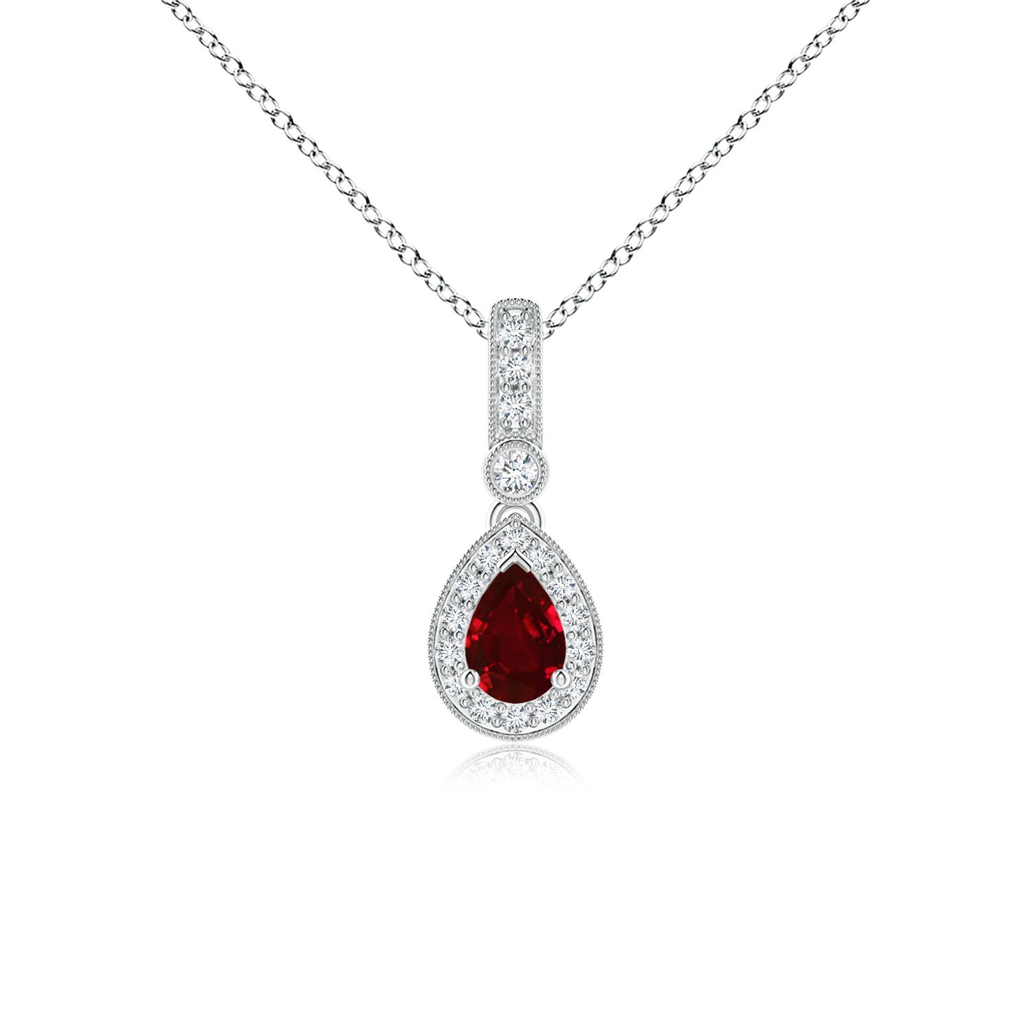 AAAA - Ruby / 0.58 CT / 14 KT White Gold