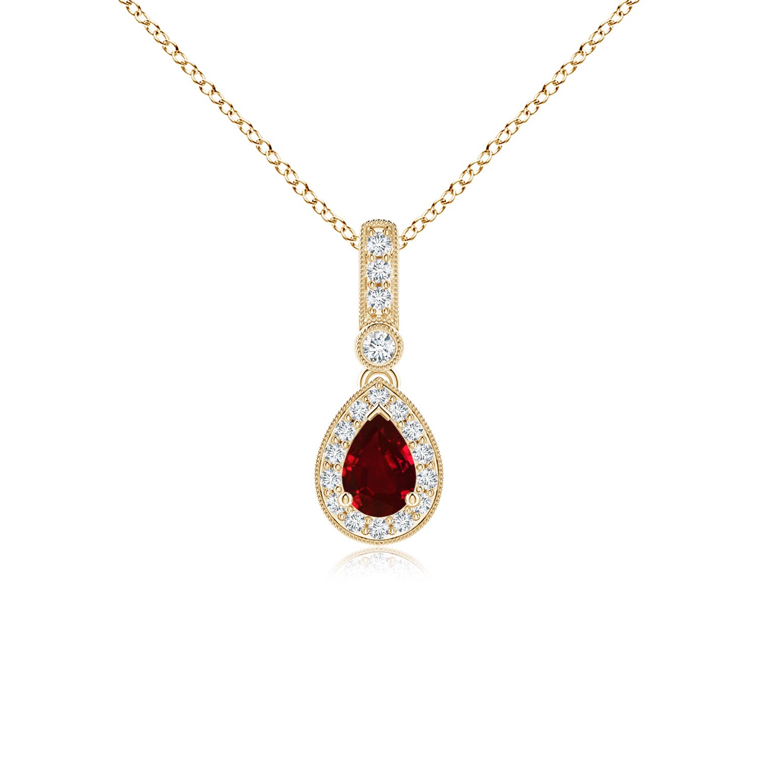 AAAA - Ruby / 0.58 CT / 14 KT Yellow Gold