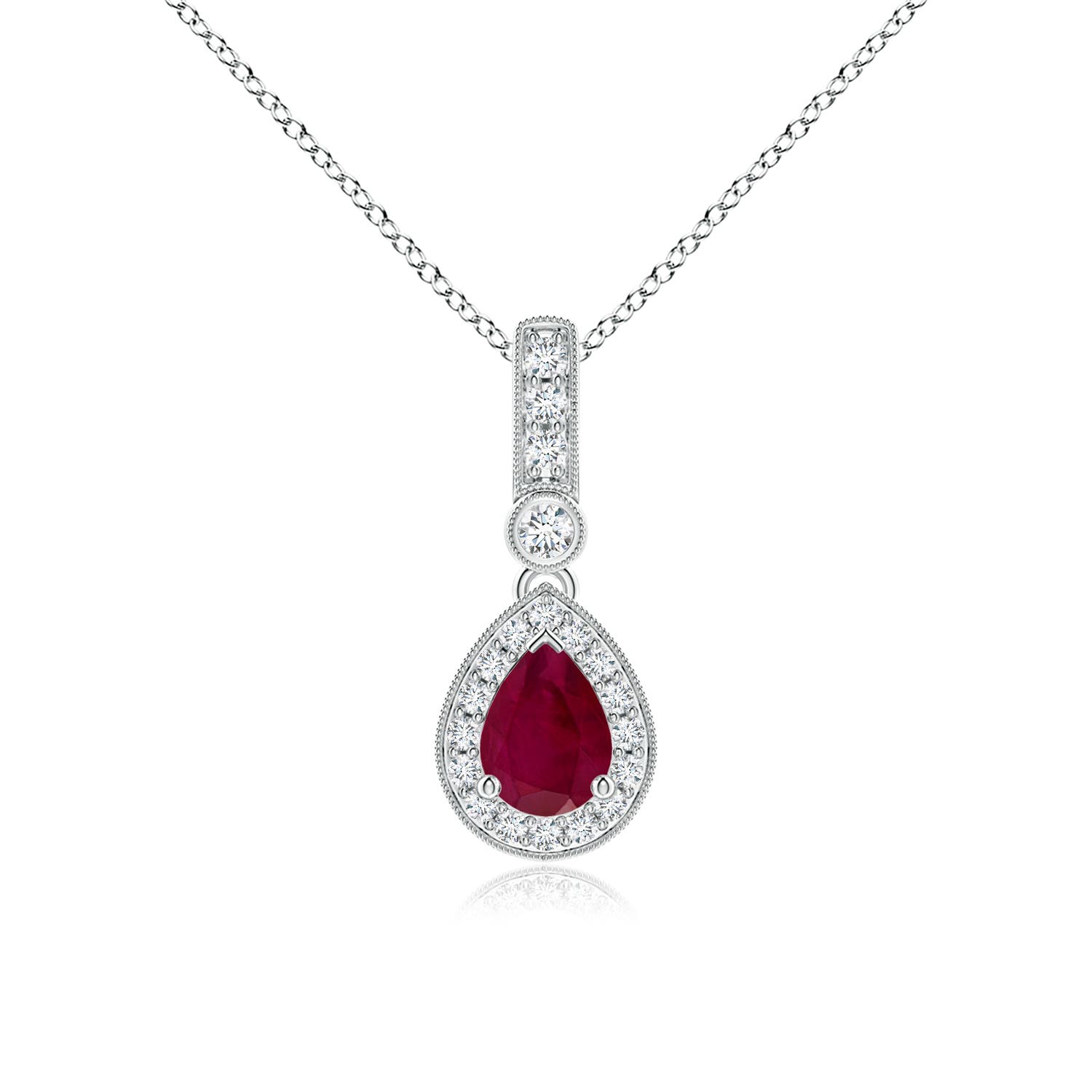 A - Ruby / 1.04 CT / 14 KT White Gold