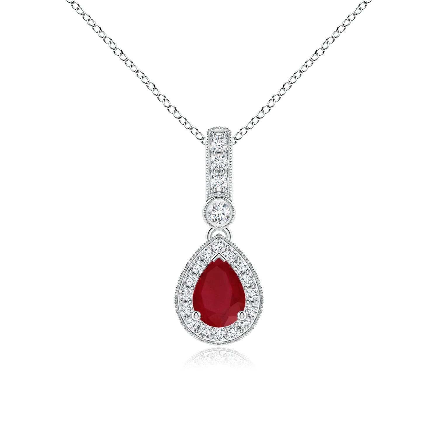 AA - Ruby / 1.04 CT / 14 KT White Gold