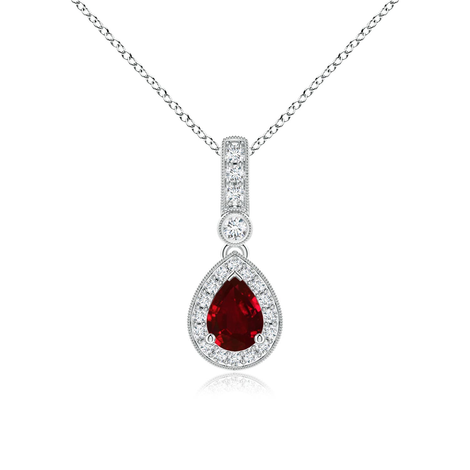 AAAA - Ruby / 1.04 CT / 14 KT White Gold