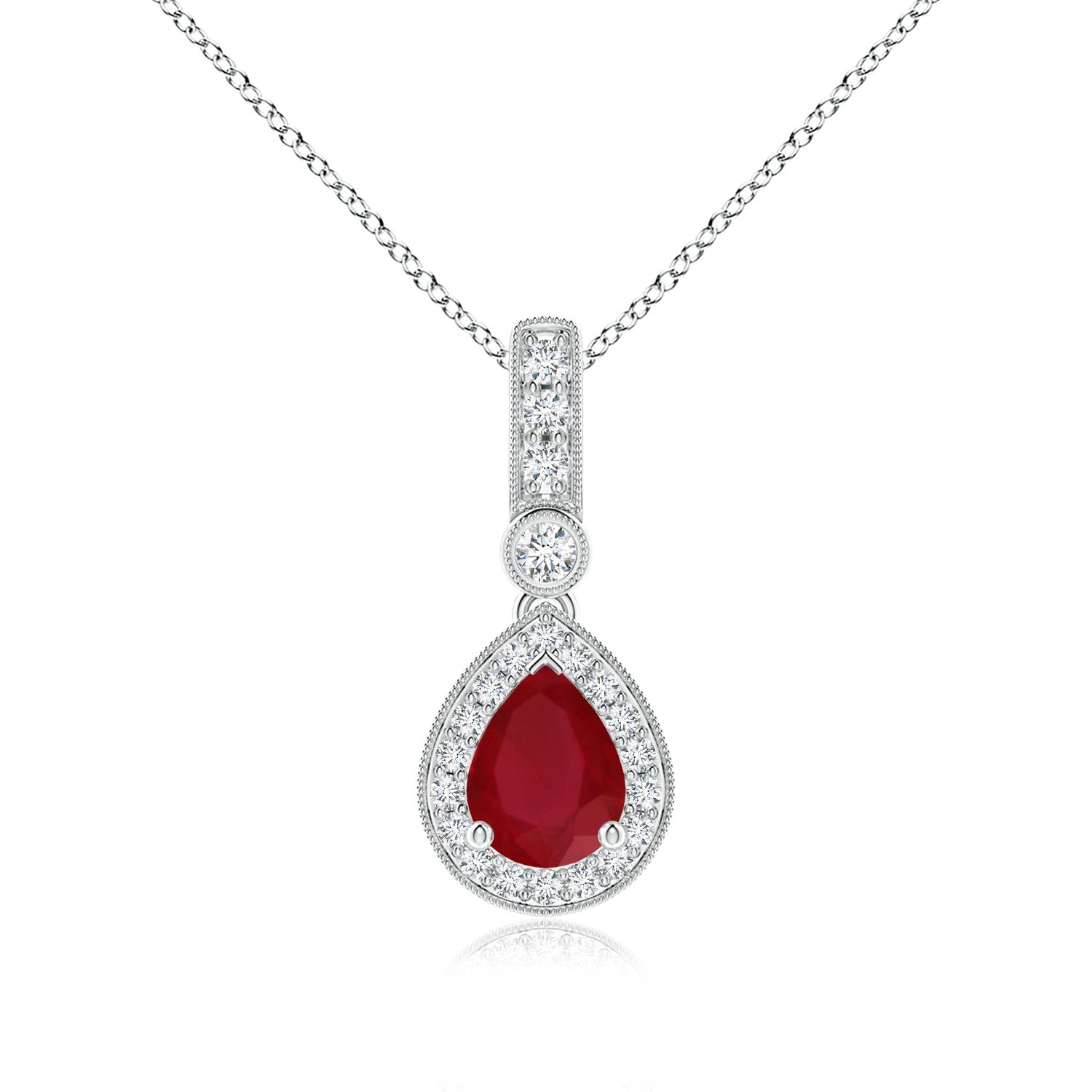 AA - Ruby / 1.46 CT / 14 KT White Gold