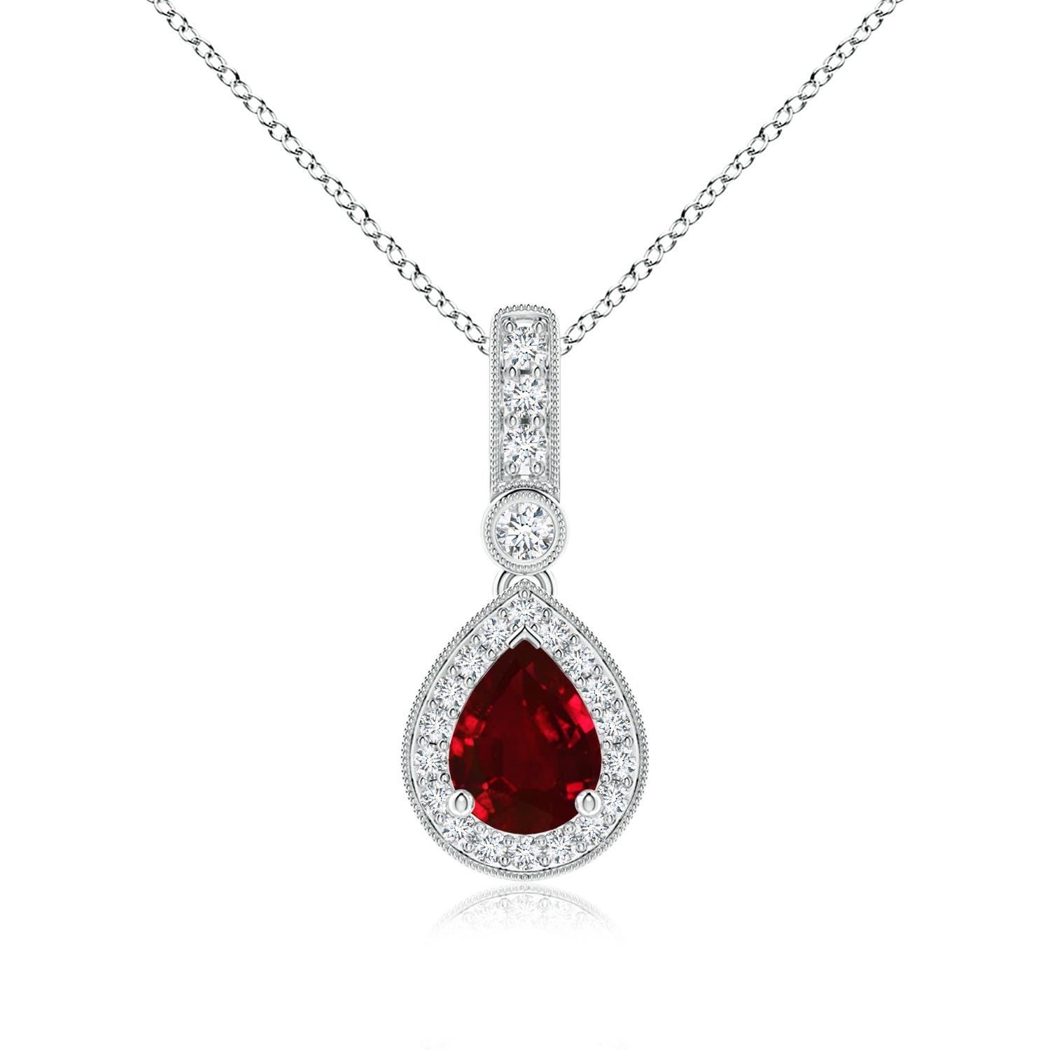 AAAA - Ruby / 1.46 CT / 14 KT White Gold