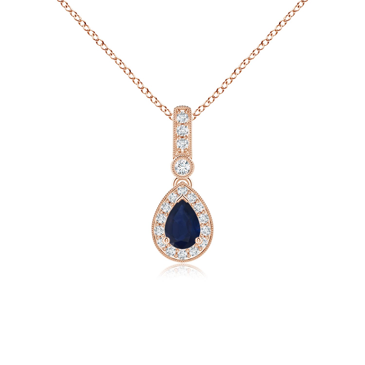 A - Blue Sapphire / 0.58 CT / 14 KT Rose Gold