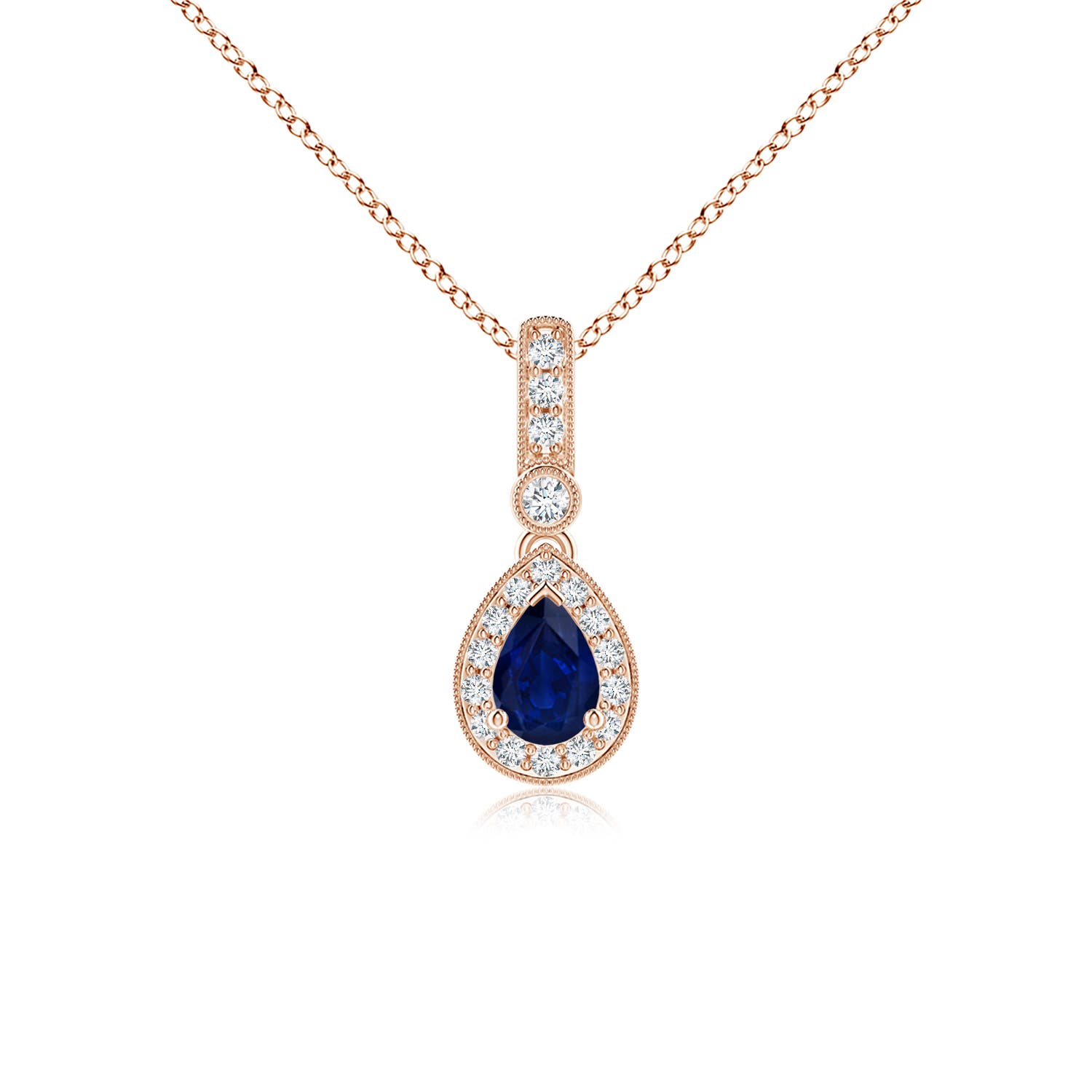 AA - Blue Sapphire / 0.58 CT / 14 KT Rose Gold