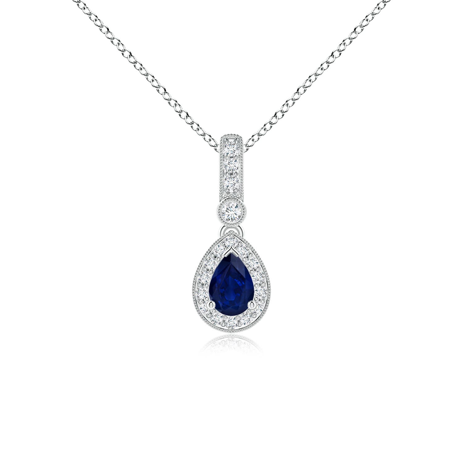 AA - Blue Sapphire / 0.58 CT / 14 KT White Gold