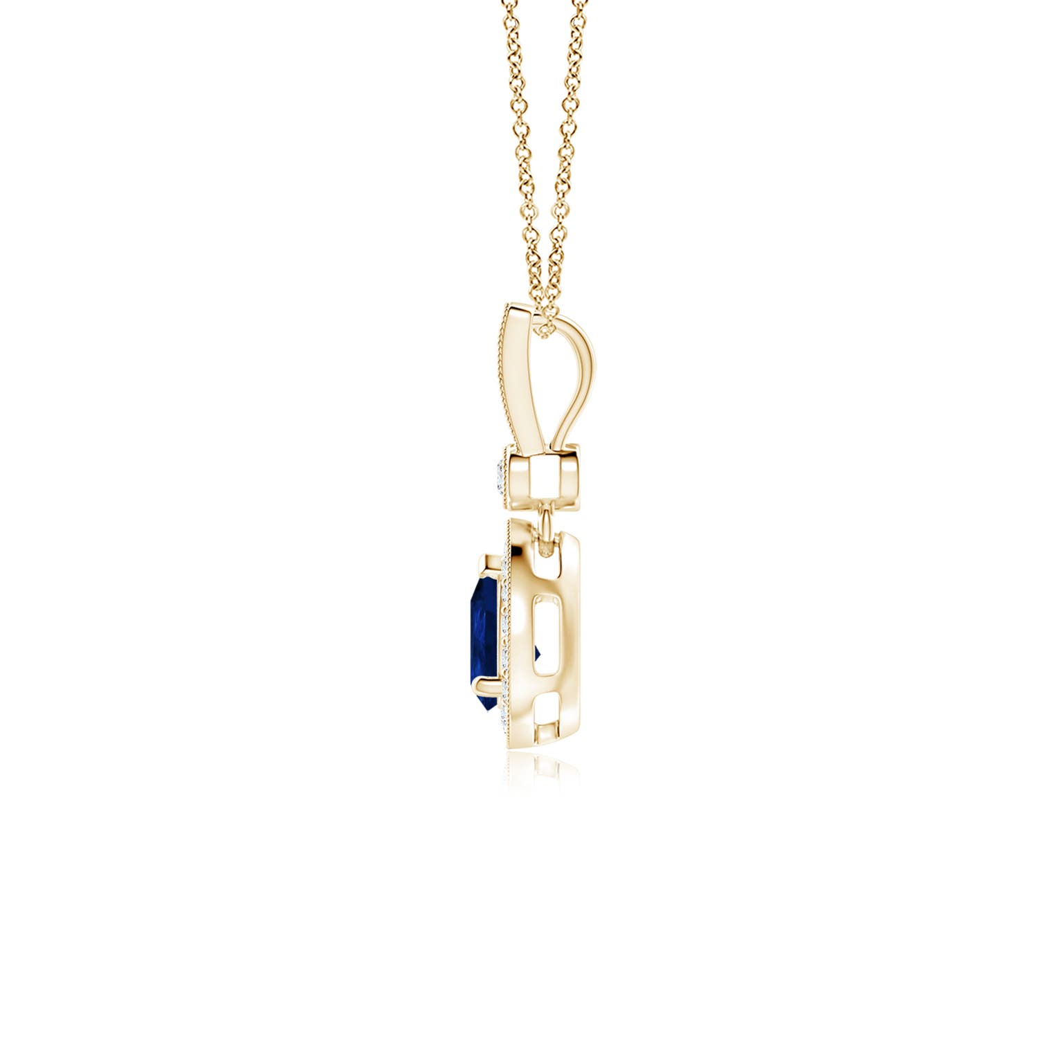 AA - Blue Sapphire / 0.58 CT / 14 KT Yellow Gold