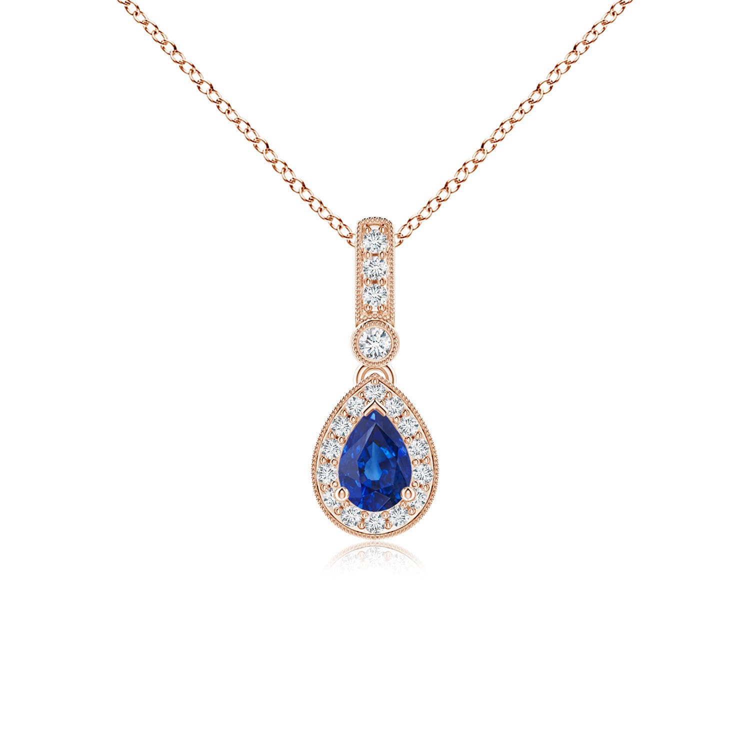 AAA - Blue Sapphire / 0.58 CT / 14 KT Rose Gold