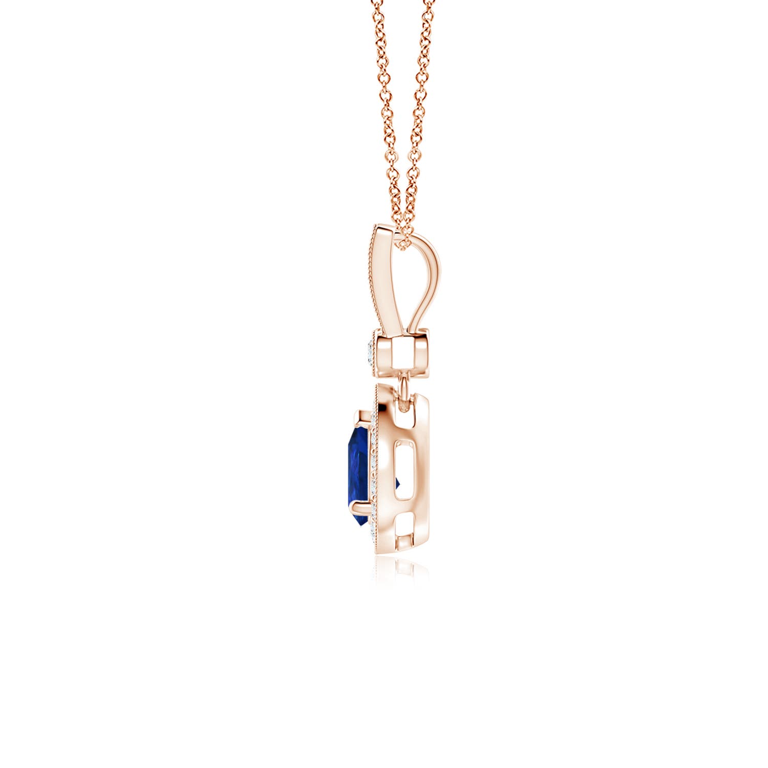 AAA - Blue Sapphire / 0.58 CT / 14 KT Rose Gold