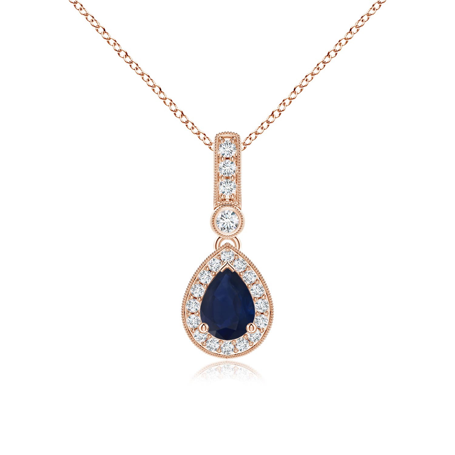 A - Blue Sapphire / 0.99 CT / 14 KT Rose Gold