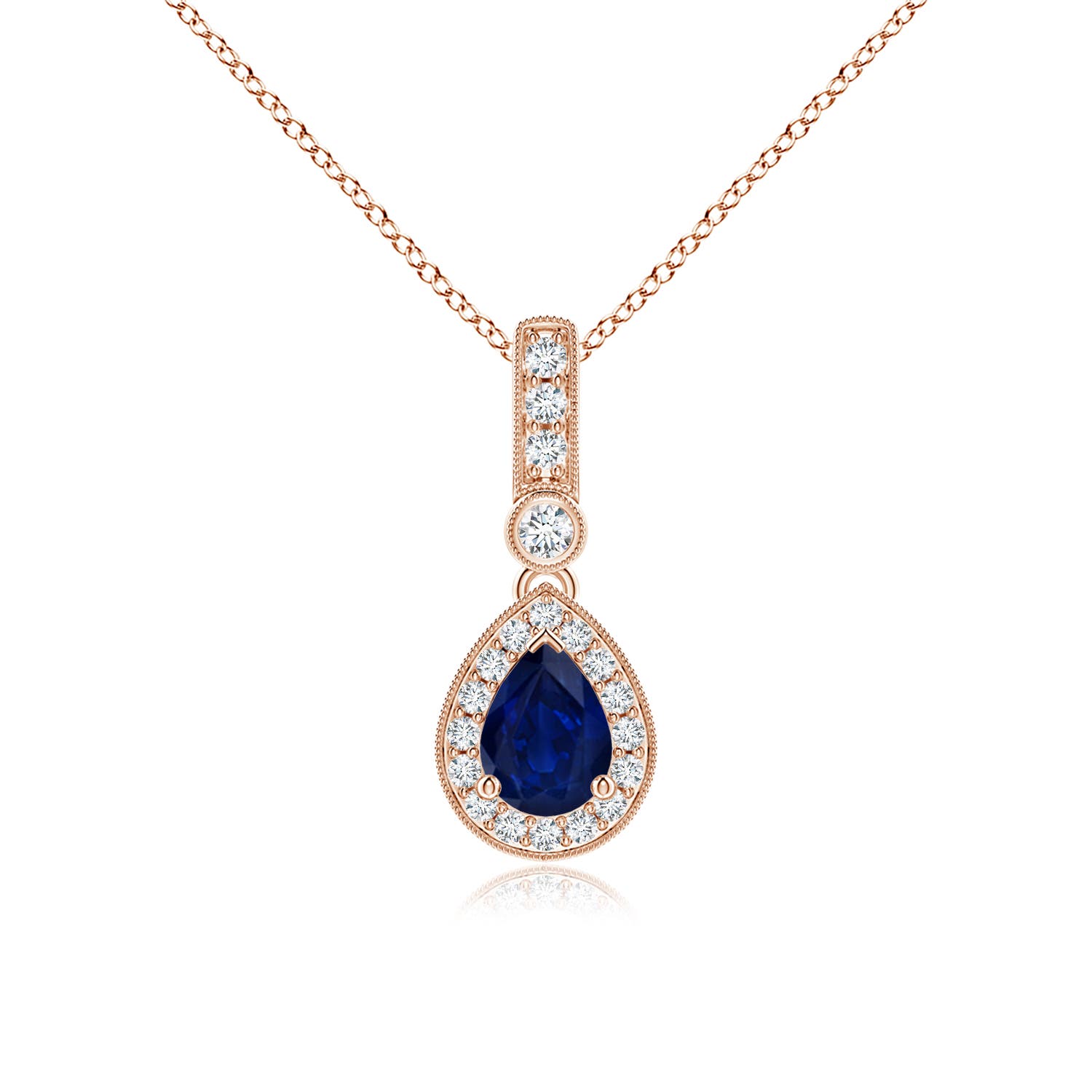 AA - Blue Sapphire / 0.99 CT / 14 KT Rose Gold