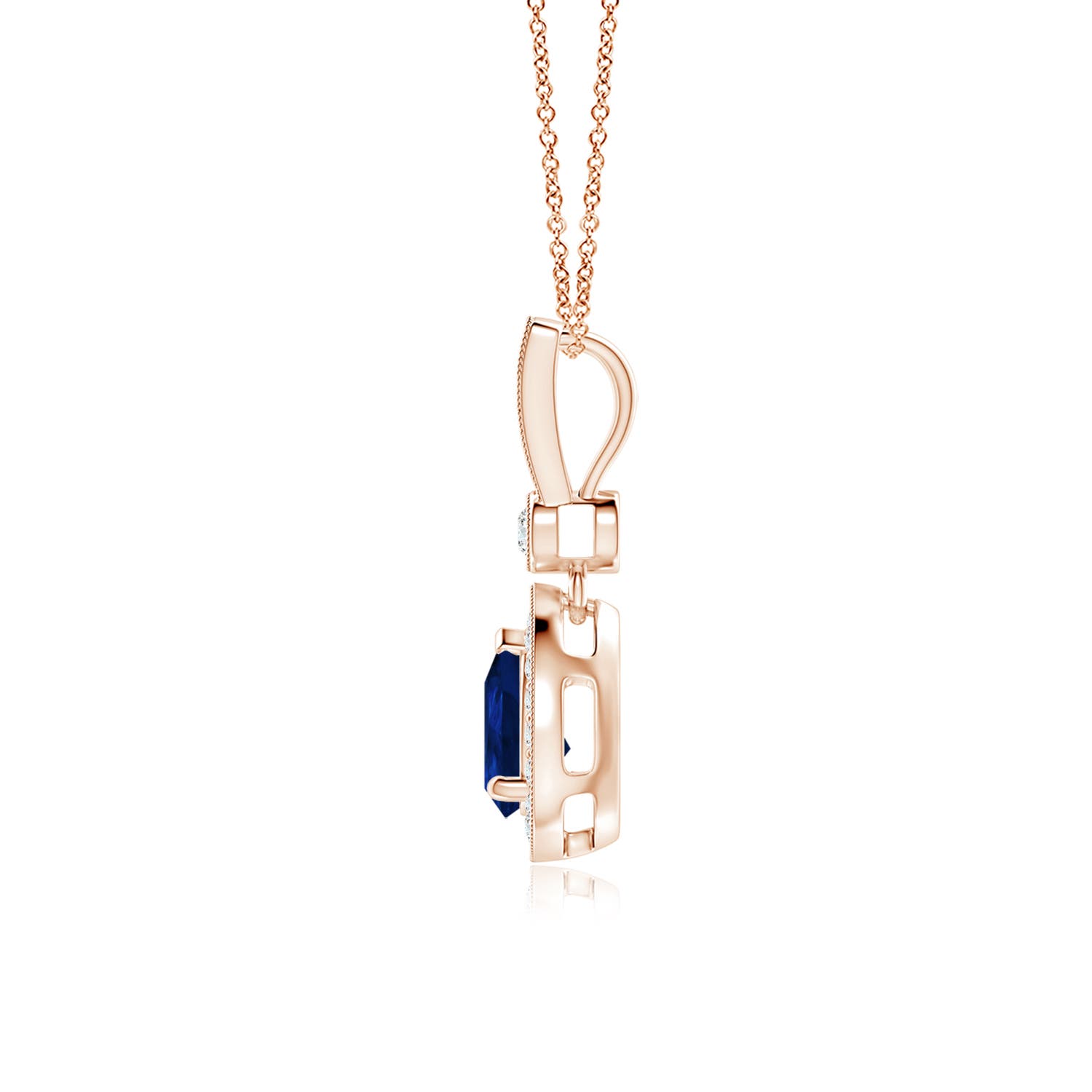 AA - Blue Sapphire / 0.99 CT / 14 KT Rose Gold