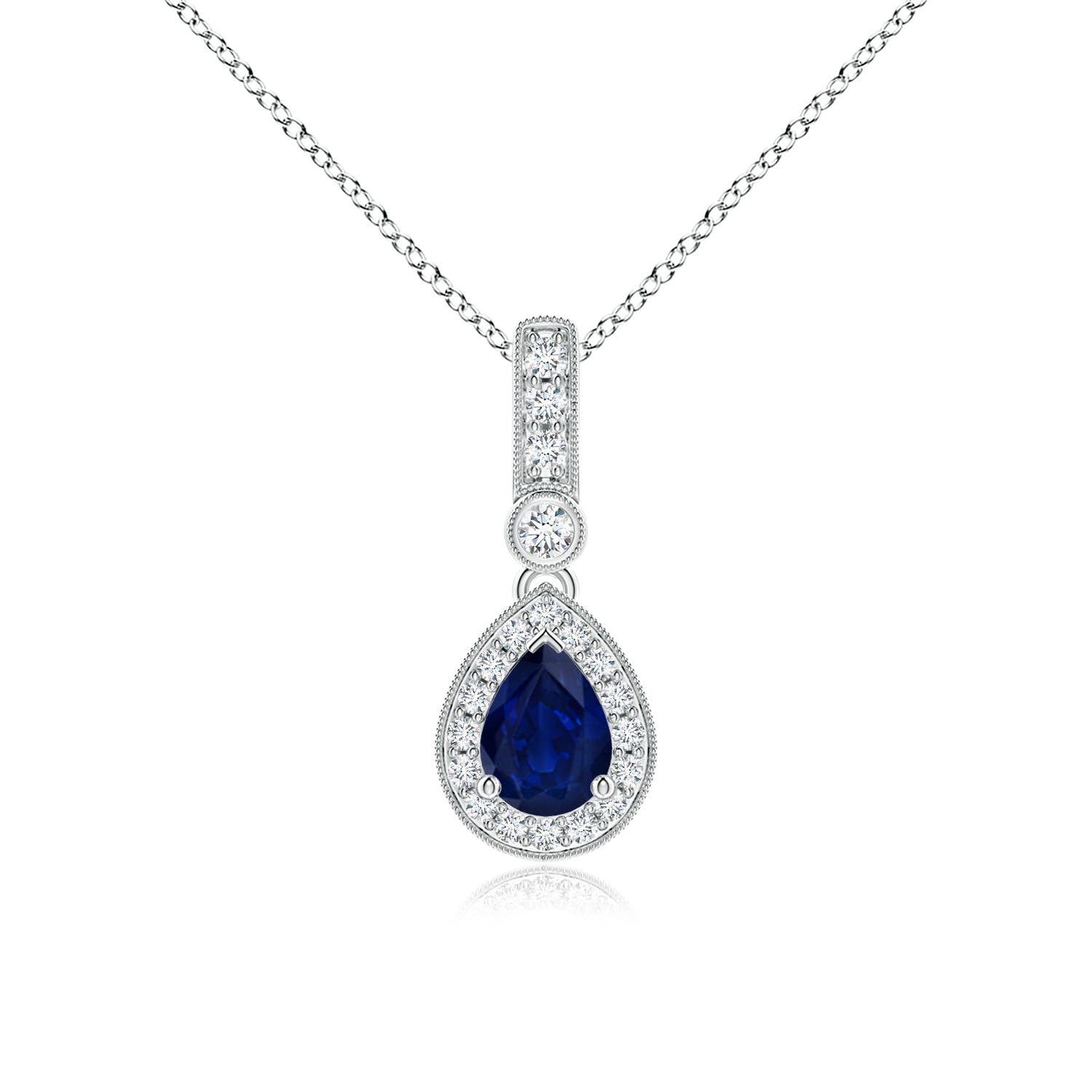 AA - Blue Sapphire / 0.99 CT / 14 KT White Gold