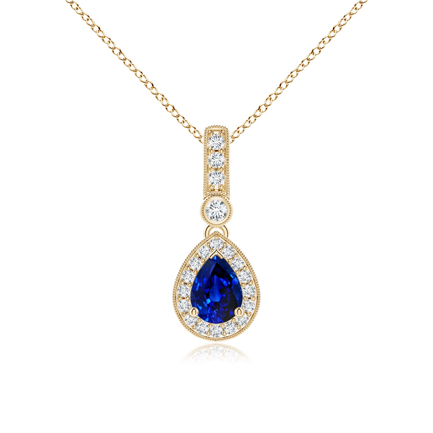 AAAA - Blue Sapphire / 0.99 CT / 14 KT Yellow Gold