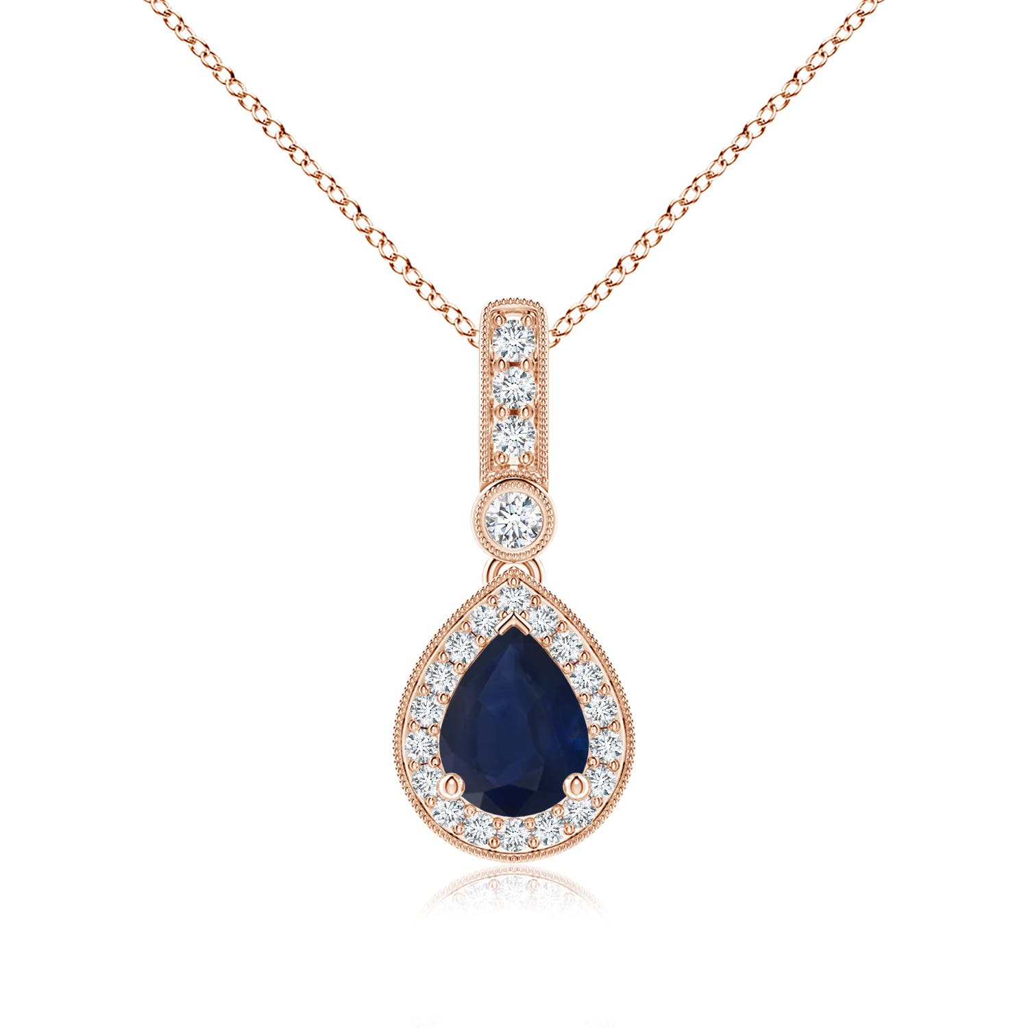 A - Blue Sapphire / 1.46 CT / 14 KT Rose Gold