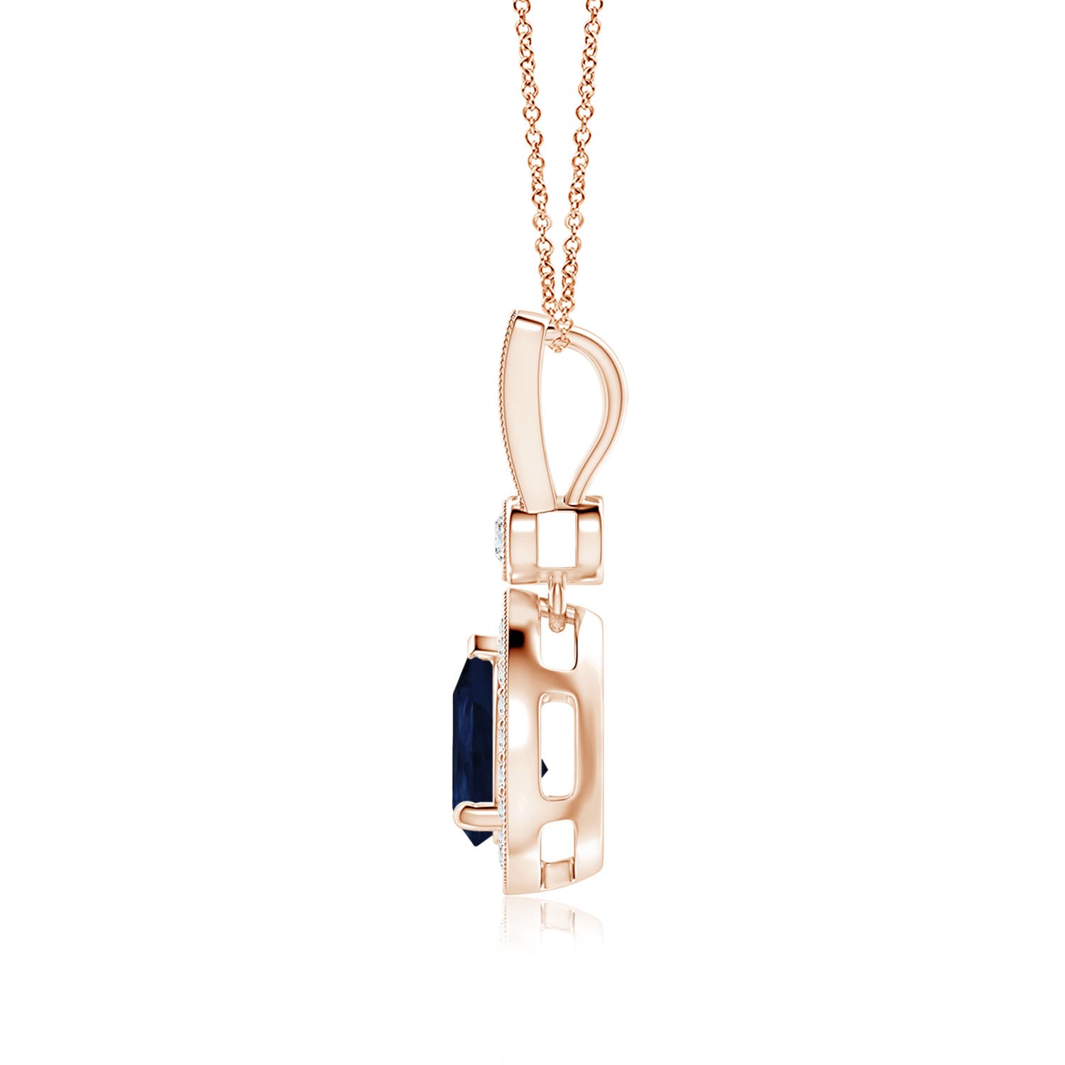 A - Blue Sapphire / 1.46 CT / 14 KT Rose Gold