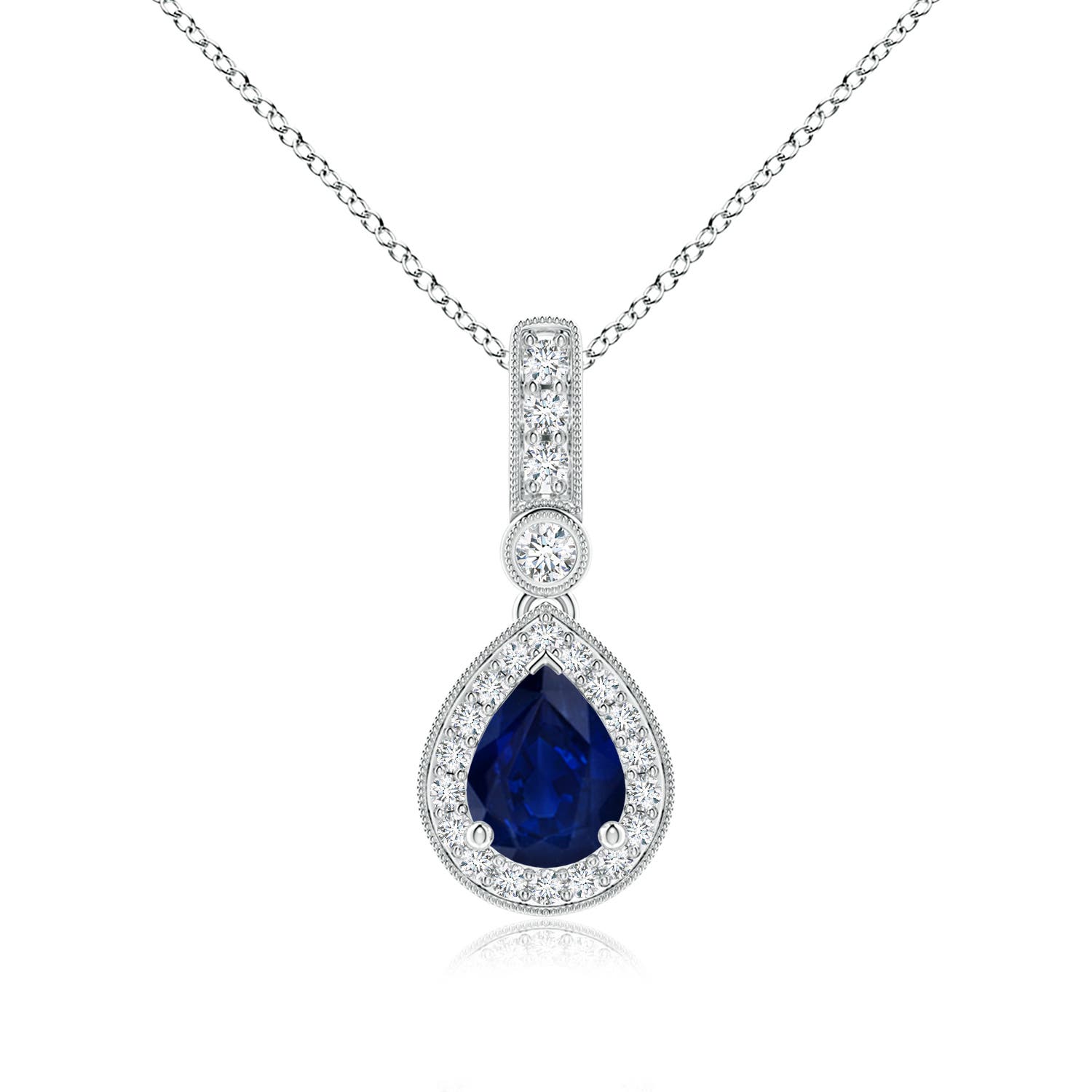 AA - Blue Sapphire / 1.46 CT / 14 KT White Gold