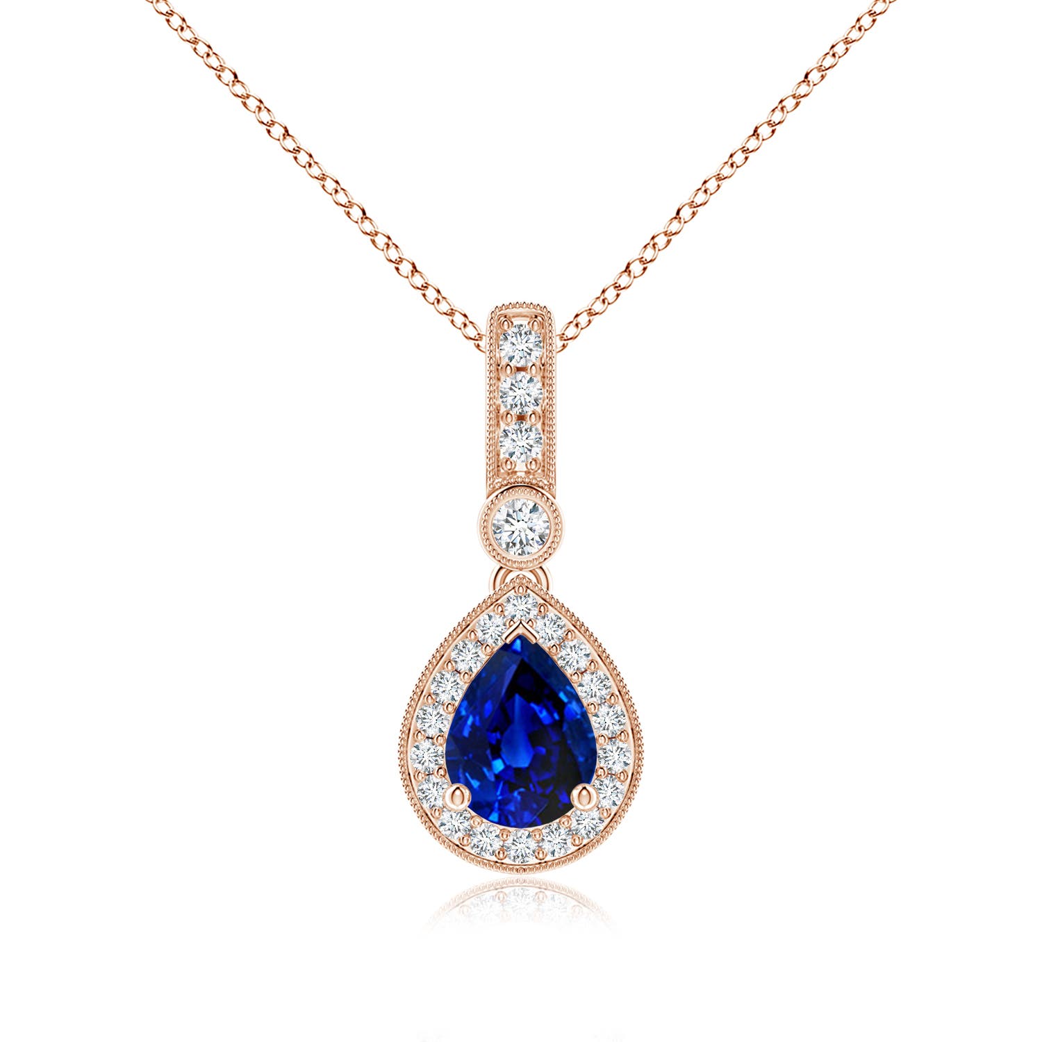 AAAA - Blue Sapphire / 1.46 CT / 14 KT Rose Gold