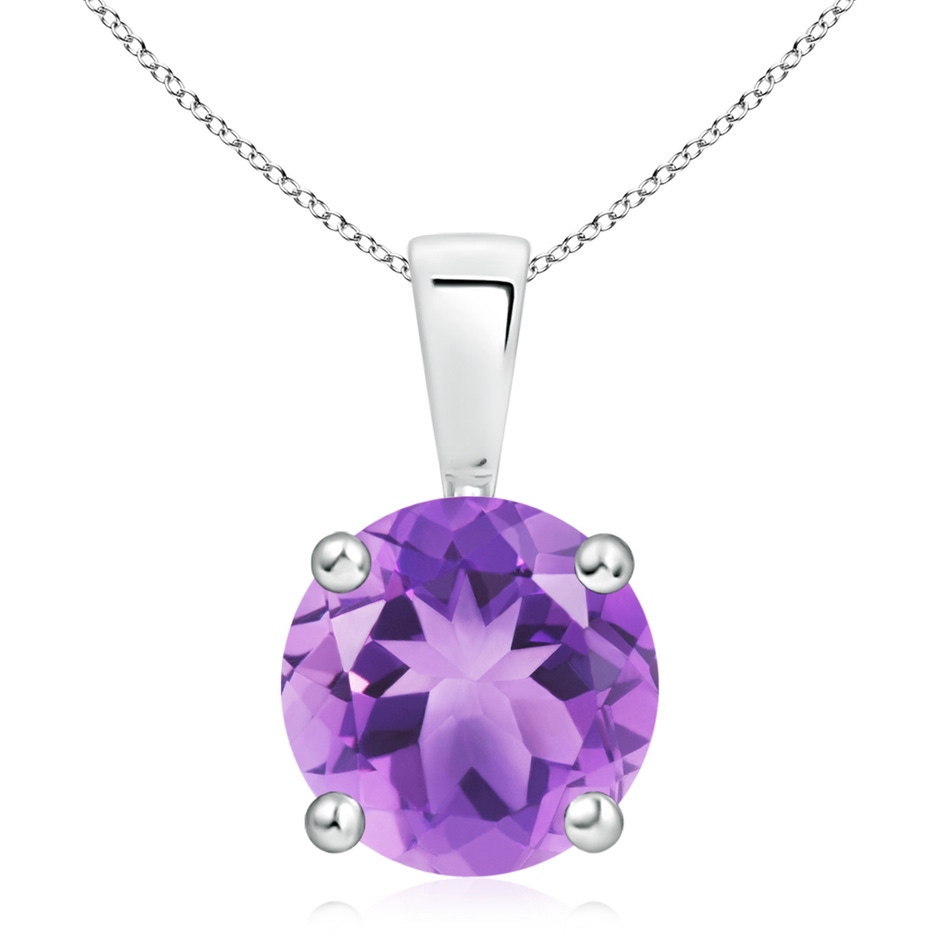 10mm A Classic Prong-Set Round Amethyst Solitaire Pendant in P950 Platinum 