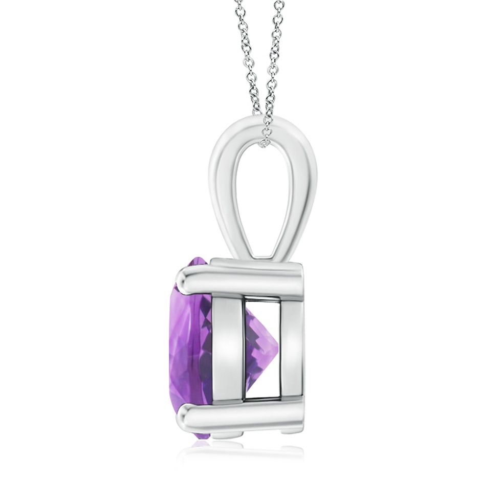 10mm A Classic Prong-Set Round Amethyst Solitaire Pendant in P950 Platinum side 199