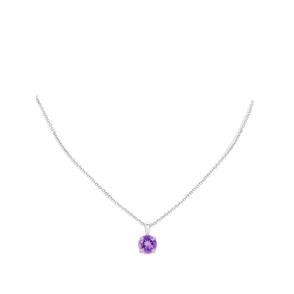 10mm A Classic Prong-Set Round Amethyst Solitaire Pendant in P950 Platinum pen
