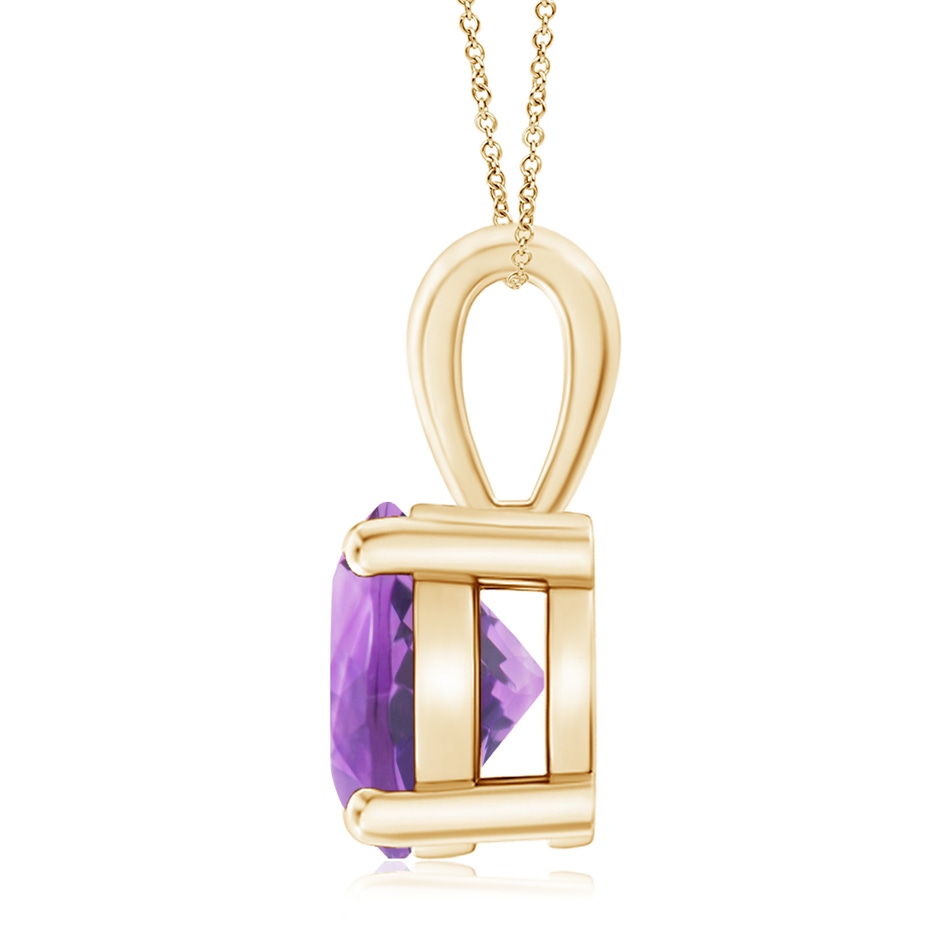 10mm A Classic Prong-Set Round Amethyst Solitaire Pendant in Yellow Gold side 199