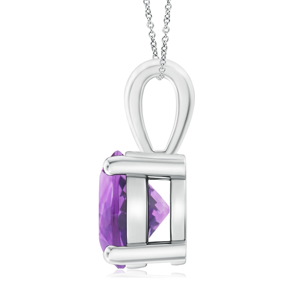 11mm A Classic Prong-Set Round Amethyst Solitaire Pendant in P950 Platinum side 199