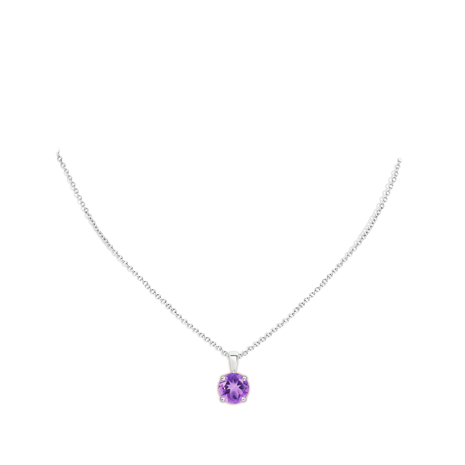 11mm A Classic Prong-Set Round Amethyst Solitaire Pendant in P950 Platinum pen