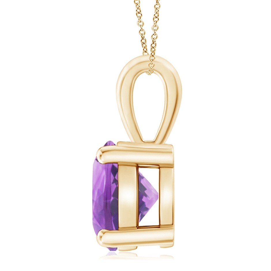 11mm A Classic Prong-Set Round Amethyst Solitaire Pendant in Yellow Gold side 199