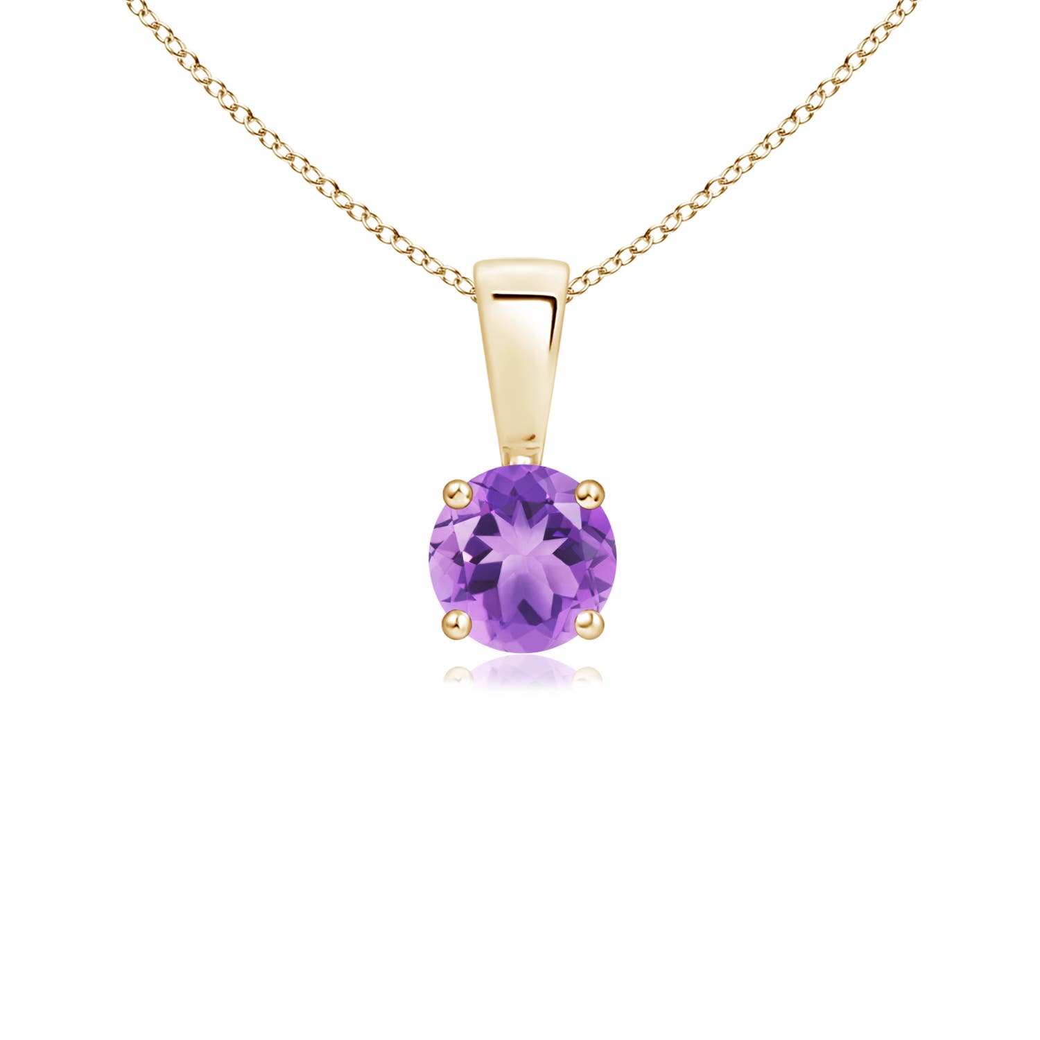 A - Amethyst / 0.25 CT / 14 KT Yellow Gold