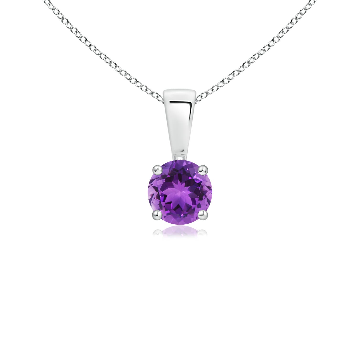 AAA - Amethyst / 0.25 CT / 14 KT White Gold