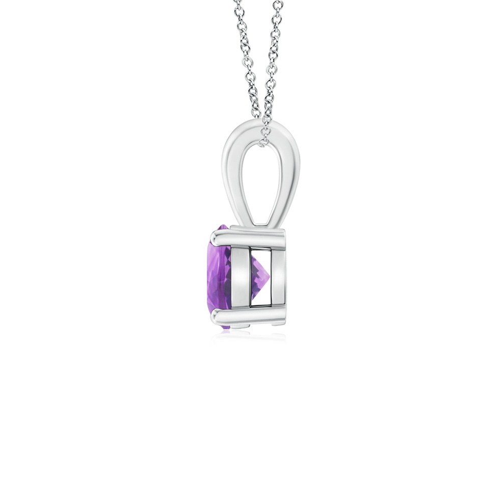5mm A Classic Prong-Set Round Amethyst Solitaire Pendant in S999 Silver side 199