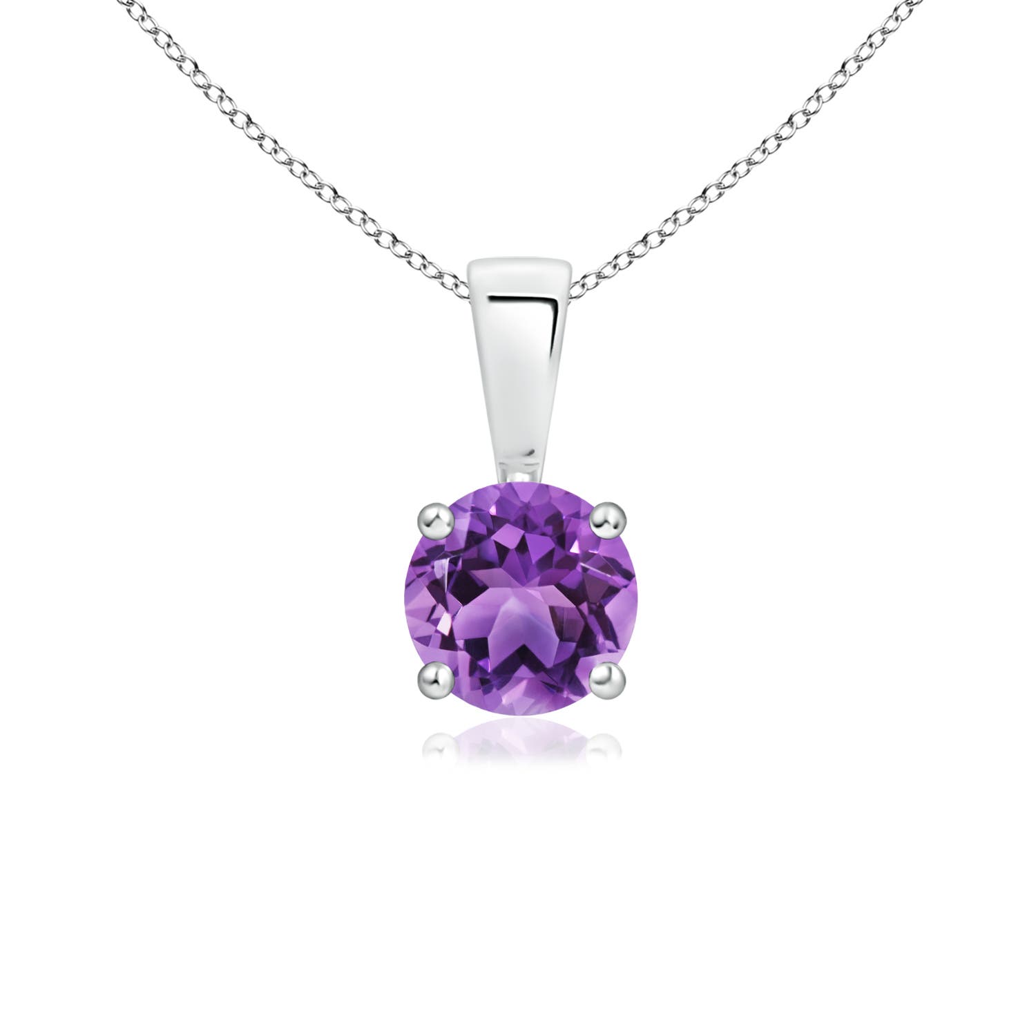 AA - Amethyst / 0.45 CT / 14 KT White Gold