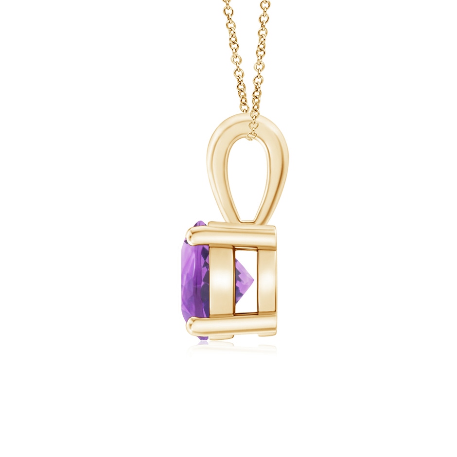 6mm A Classic Prong-Set Round Amethyst Solitaire Pendant in Yellow Gold side 199