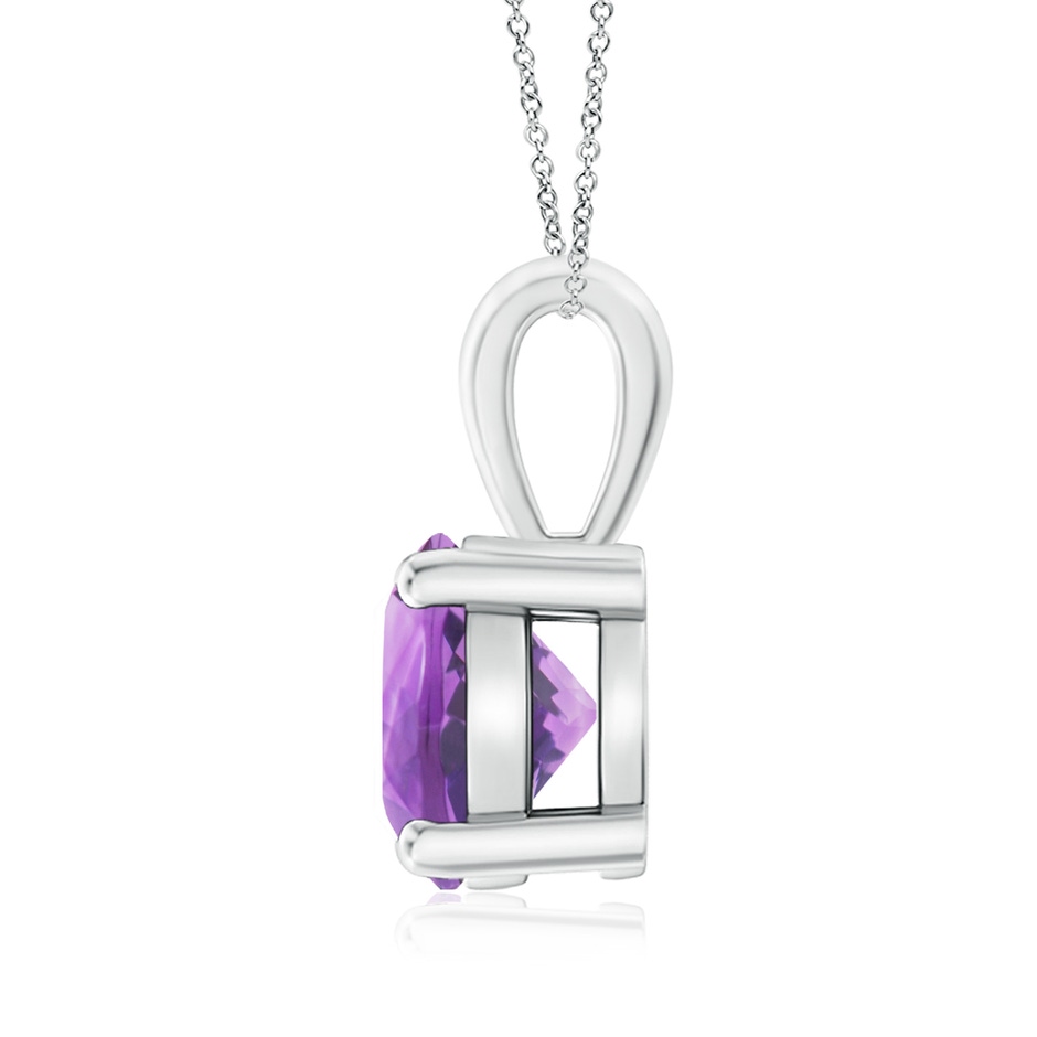 8mm A Classic Prong-Set Round Amethyst Solitaire Pendant in P950 Platinum side 199