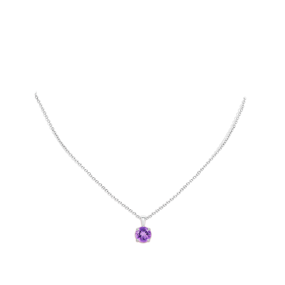 8mm A Classic Prong-Set Round Amethyst Solitaire Pendant in P950 Platinum pen
