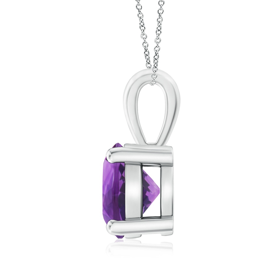 8mm AAA Classic Prong-Set Round Amethyst Solitaire Pendant in White Gold side 199