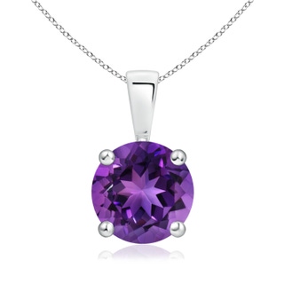 8mm AAAA Classic Round Amethyst Solitaire Pendant in P950 Platinum