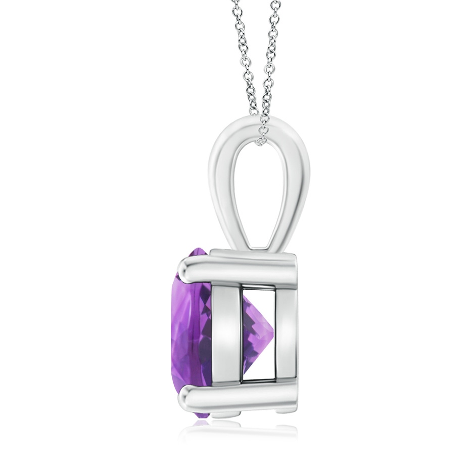 9mm AA Classic Prong-Set Round Amethyst Solitaire Pendant in S999 Silver side 199