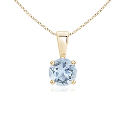 Solitaire Yellow Gold Aquamarine Necklaces & Pendants