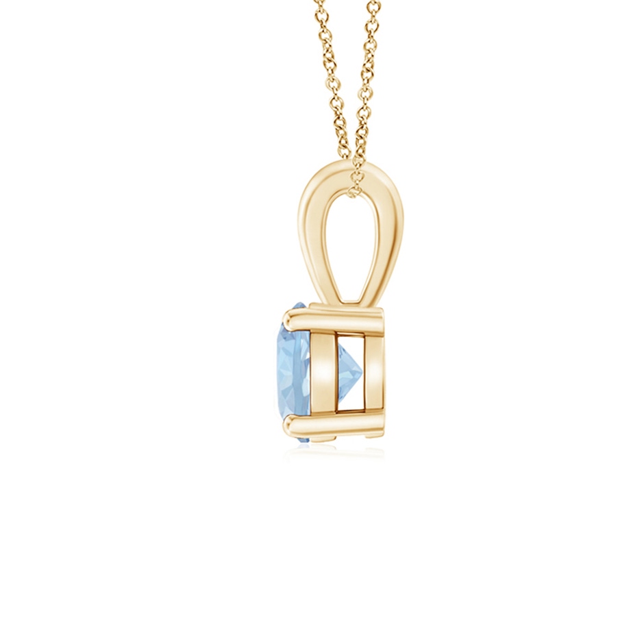 5mm AA Classic Prong-Set Round Aquamarine Solitaire Pendant in Yellow Gold side 199
