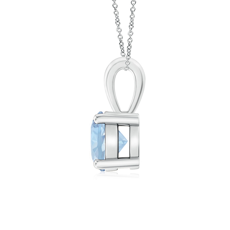 6mm AA Classic Prong-Set Round Aquamarine Solitaire Pendant in White Gold side 199