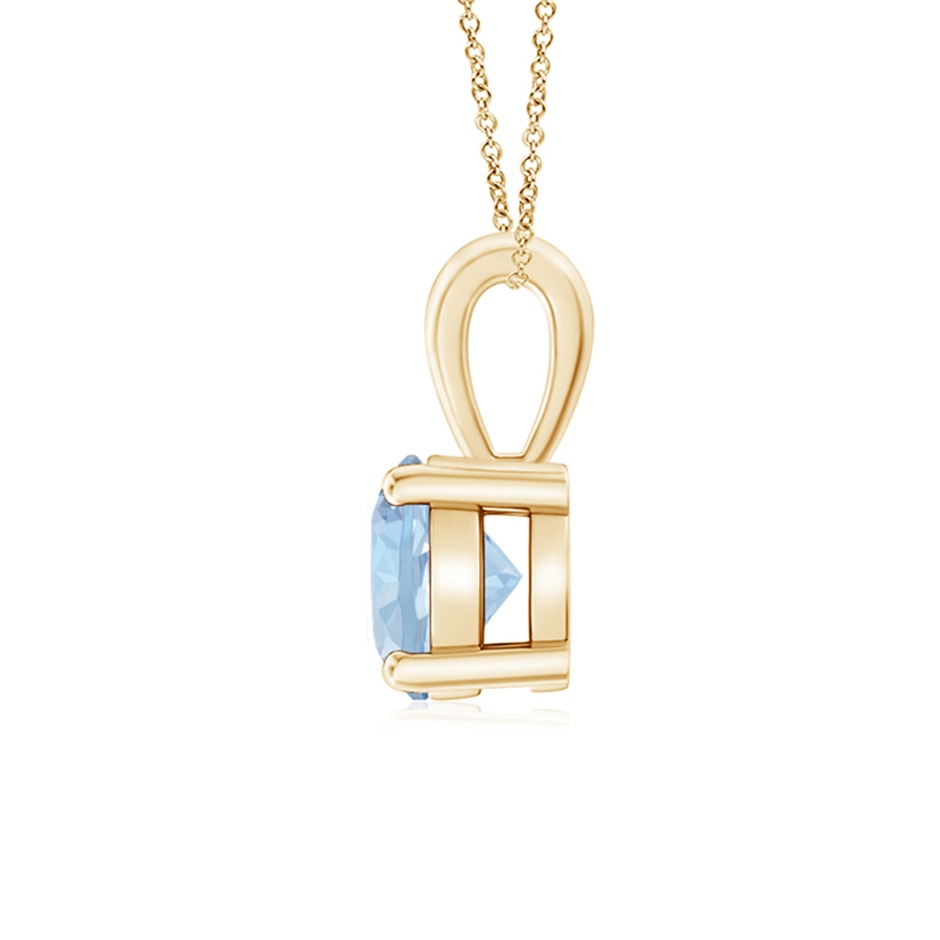 6mm AA Classic Prong-Set Round Aquamarine Solitaire Pendant in Yellow Gold side 199