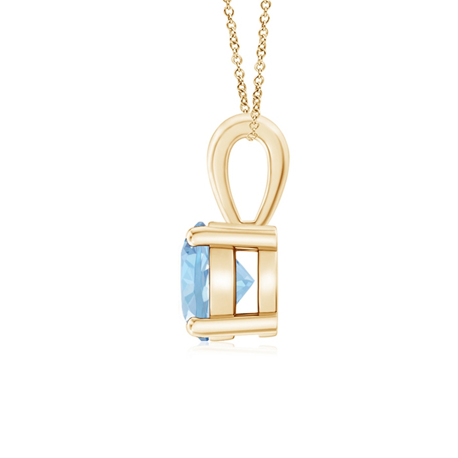 6mm AAA Classic Prong-Set Round Aquamarine Solitaire Pendant in Yellow Gold side 199