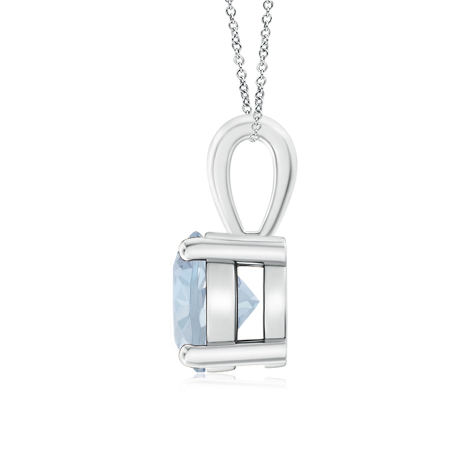 7mm A Classic Prong-Set Round Aquamarine Solitaire Pendant in P950 Platinum side 199