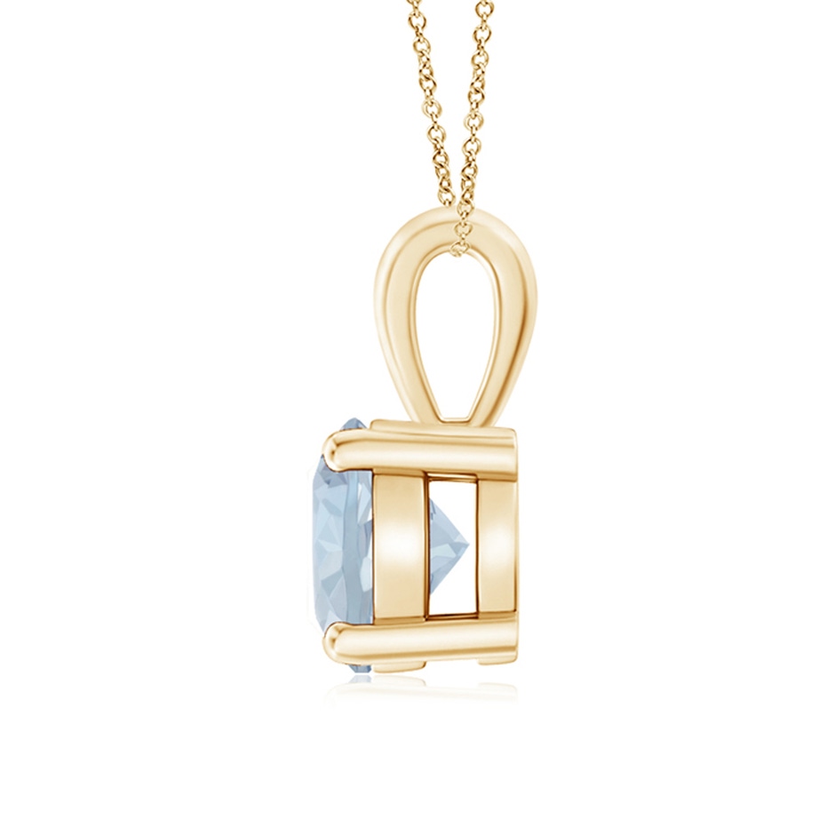 7mm A Classic Prong-Set Round Aquamarine Solitaire Pendant in Yellow Gold side 199