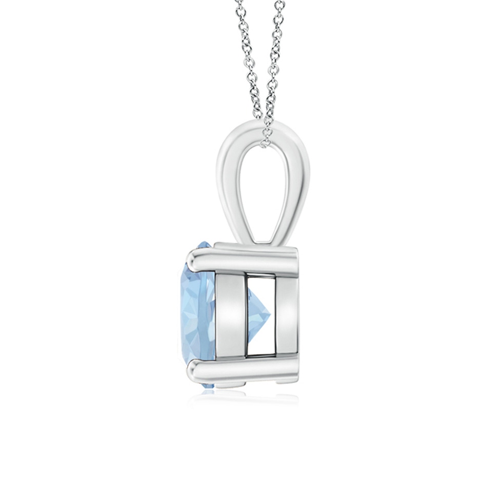 7mm AA Classic Prong-Set Round Aquamarine Solitaire Pendant in White Gold side 199
