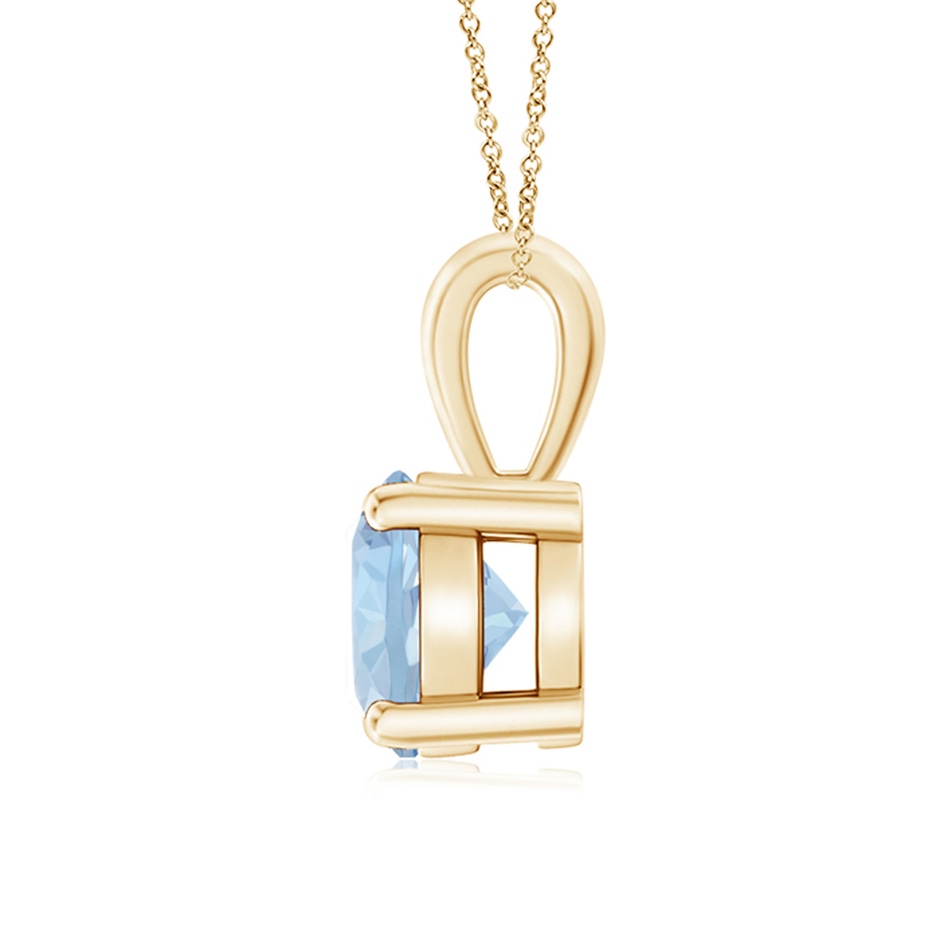 7mm AA Classic Prong-Set Round Aquamarine Solitaire Pendant in Yellow Gold side 199