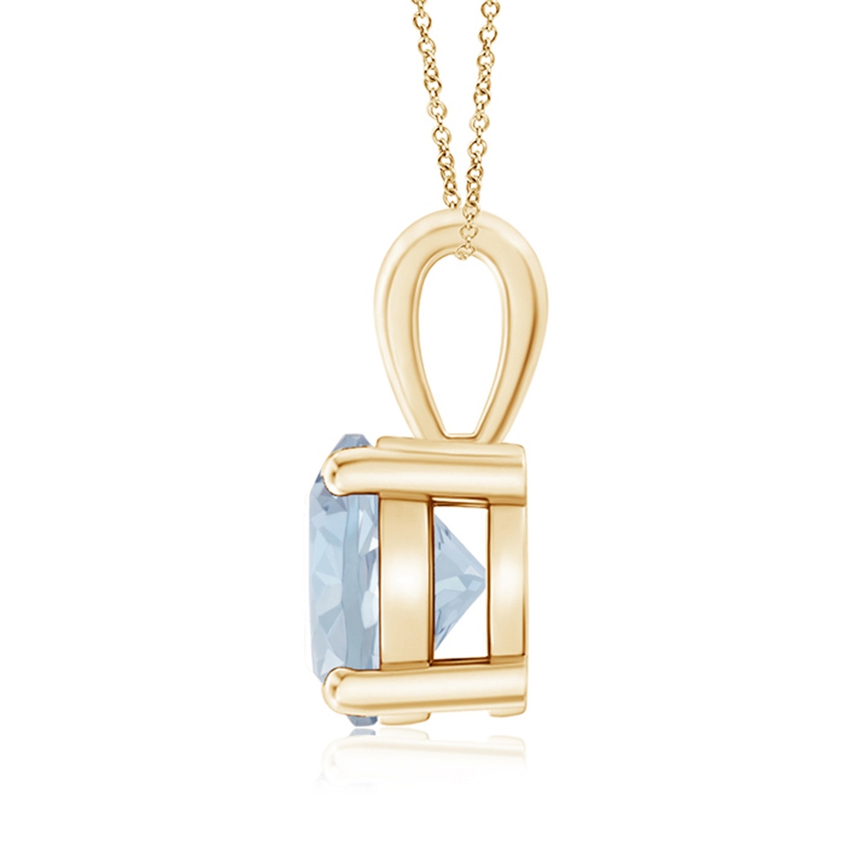 8mm A Classic Prong-Set Round Aquamarine Solitaire Pendant in 18K Yellow Gold side 199