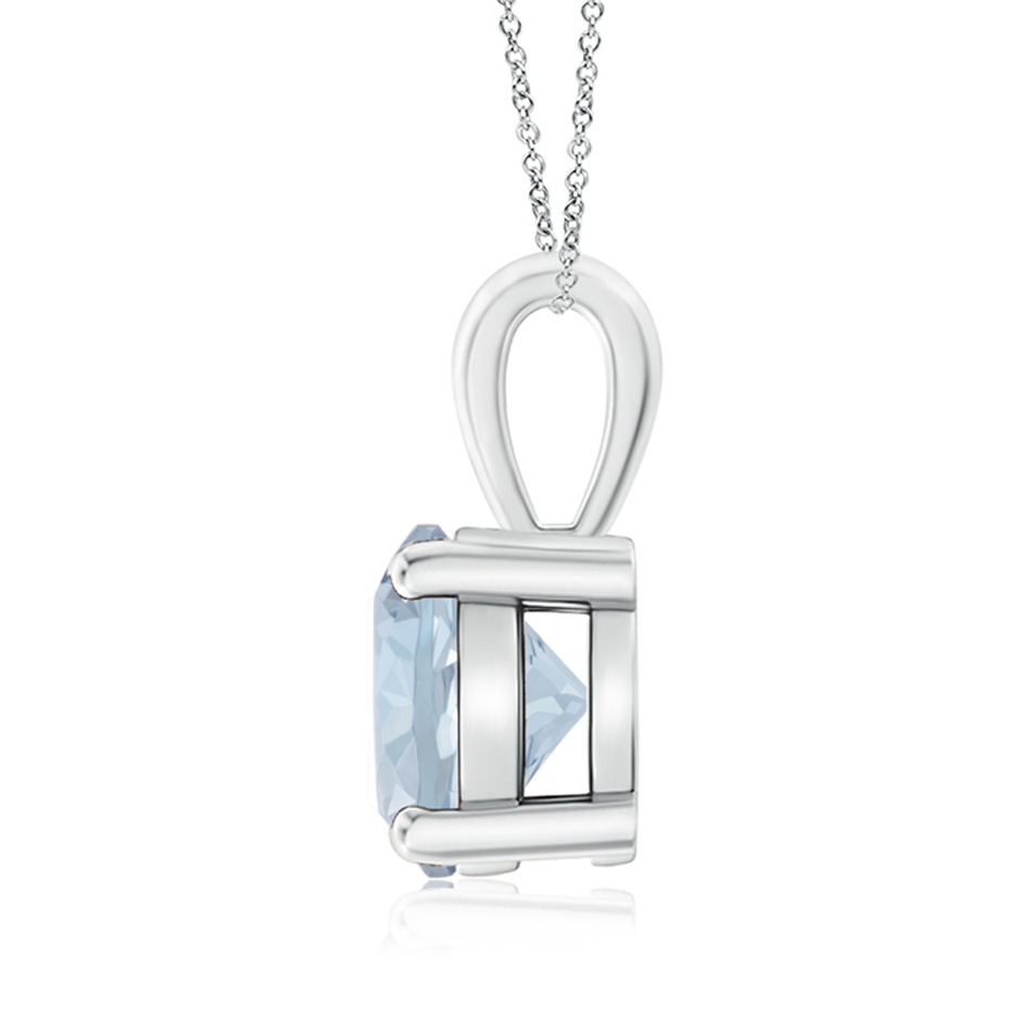 8mm A Classic Prong-Set Round Aquamarine Solitaire Pendant in P950 Platinum side 199